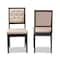 Baxton Studio Gideon ModernSand Fabric Upholstered and Dark Brown Finished Wood Dining Chair Set(2PC) PR 195-2PC-12144-ZORO - alternate 5